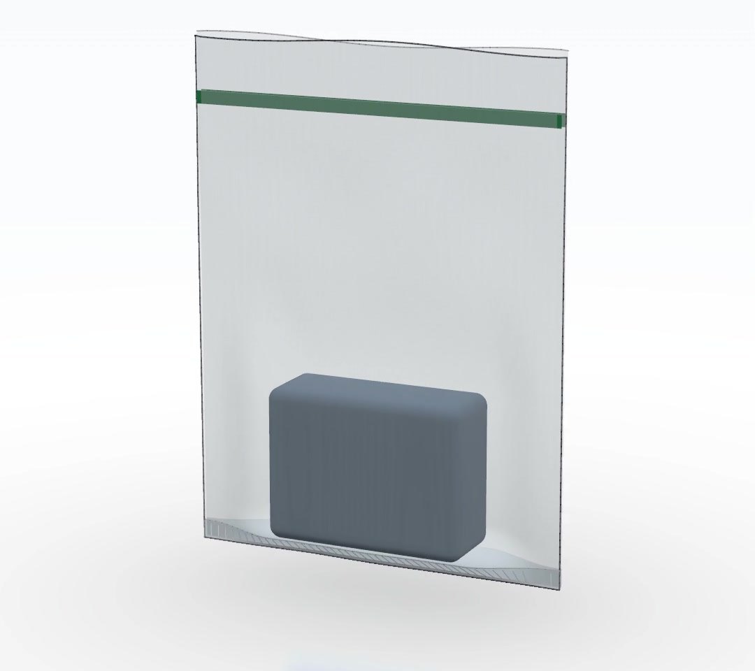 Sachet zip transparent avec produit (vidéo)